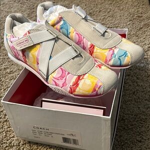 Coach Colorful Sneakers with Unique Design and Velcro Closure